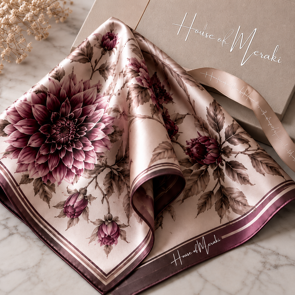 Dahlia Silk Scarf
